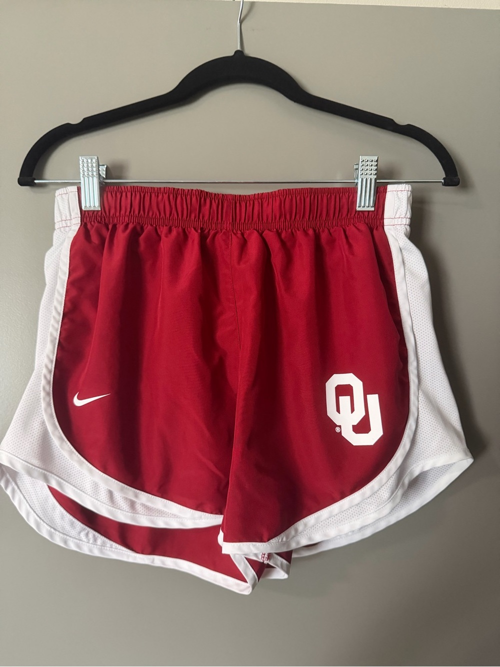 Small Nike Women's Red & White OU Athletic Shorts